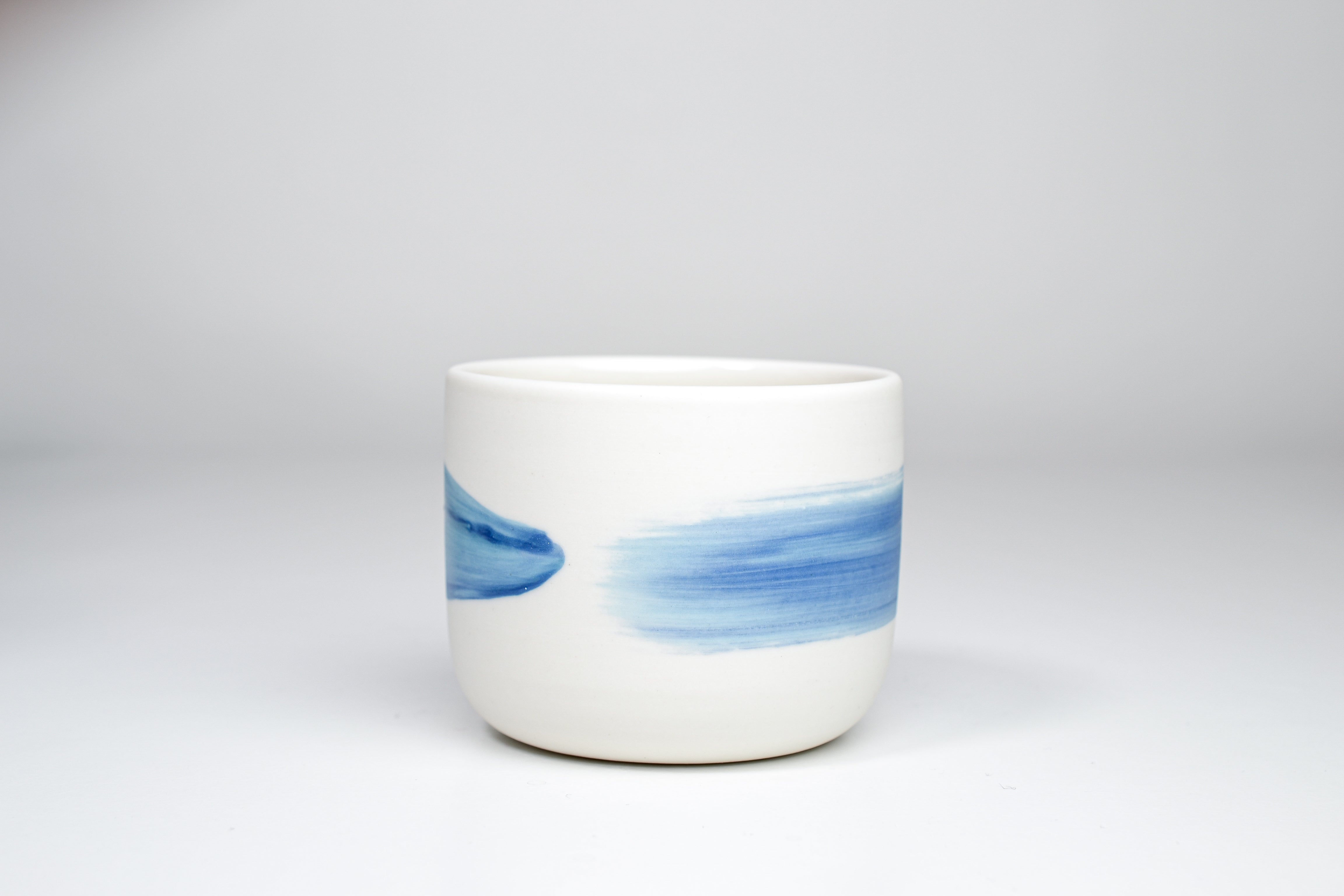 Simple cup, blue line, 200ml