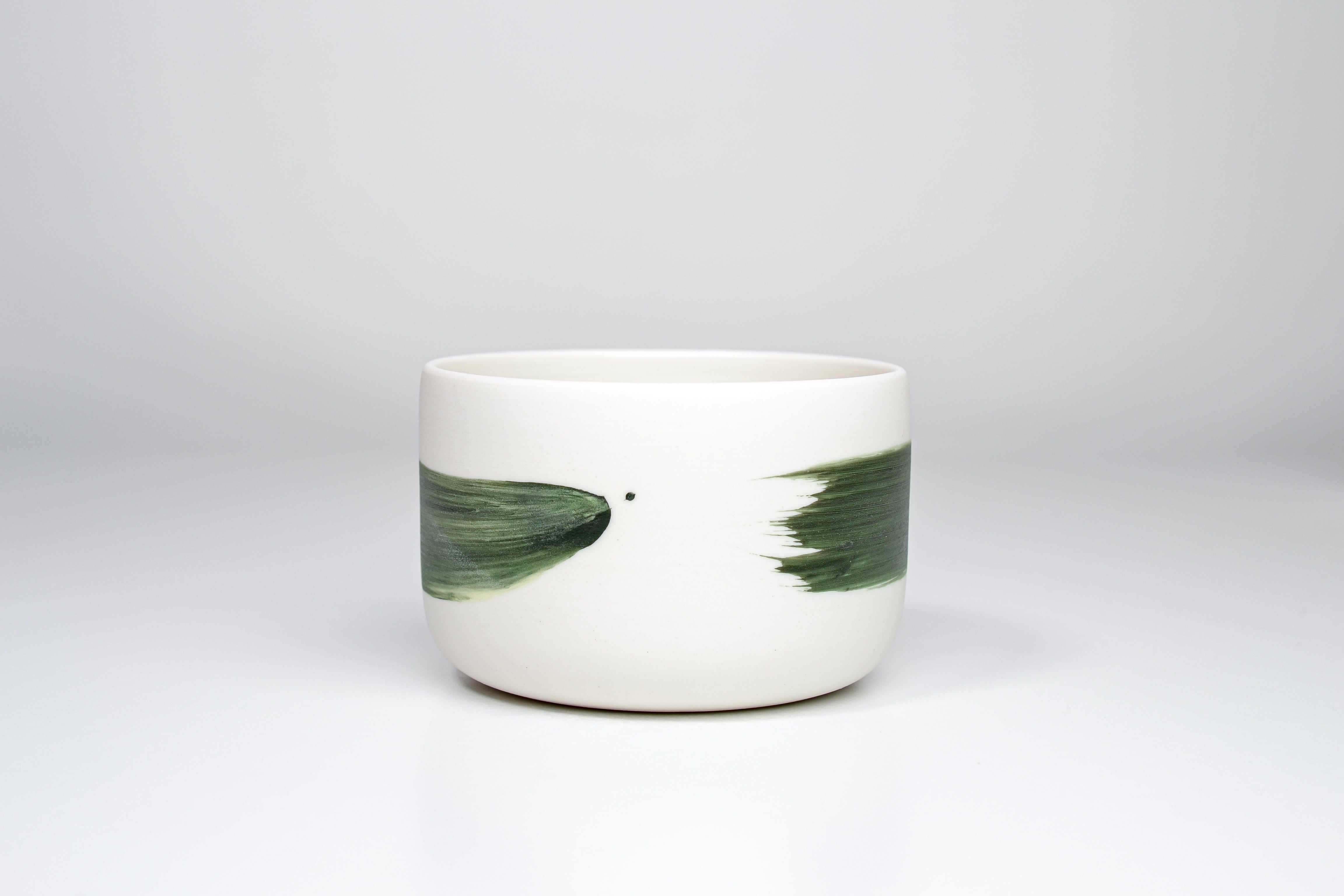 Simple cup, green line, 300ml