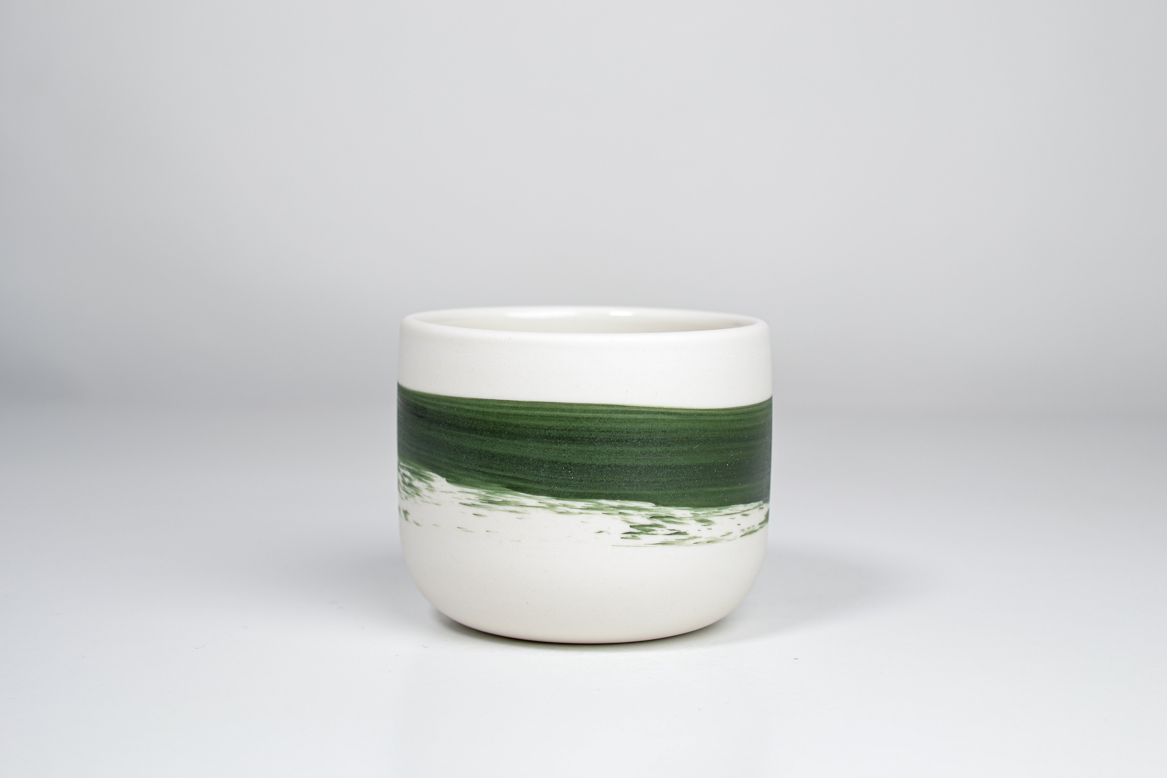 Simple cup, green line, 200ml