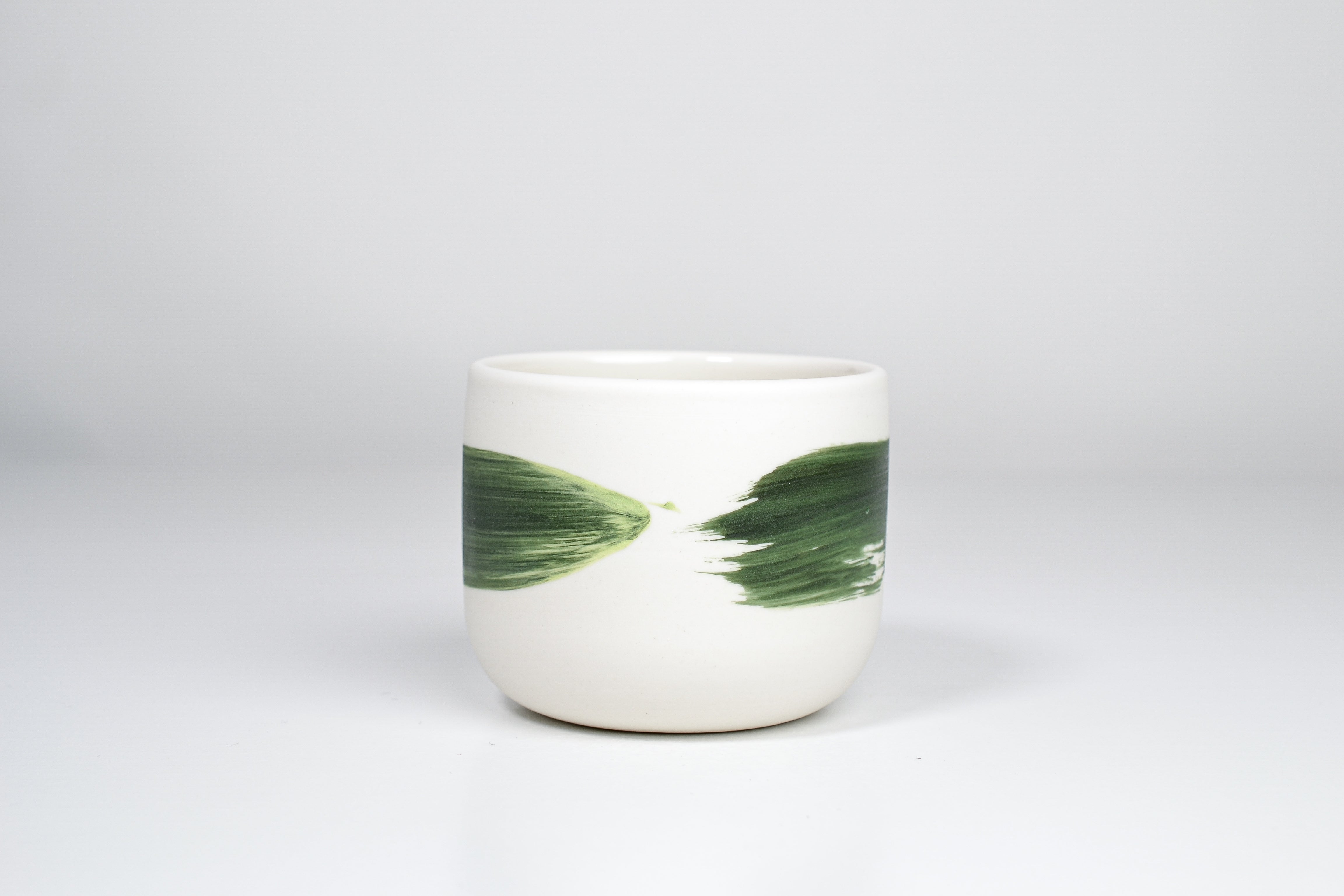 Simple cup, green line, 200ml