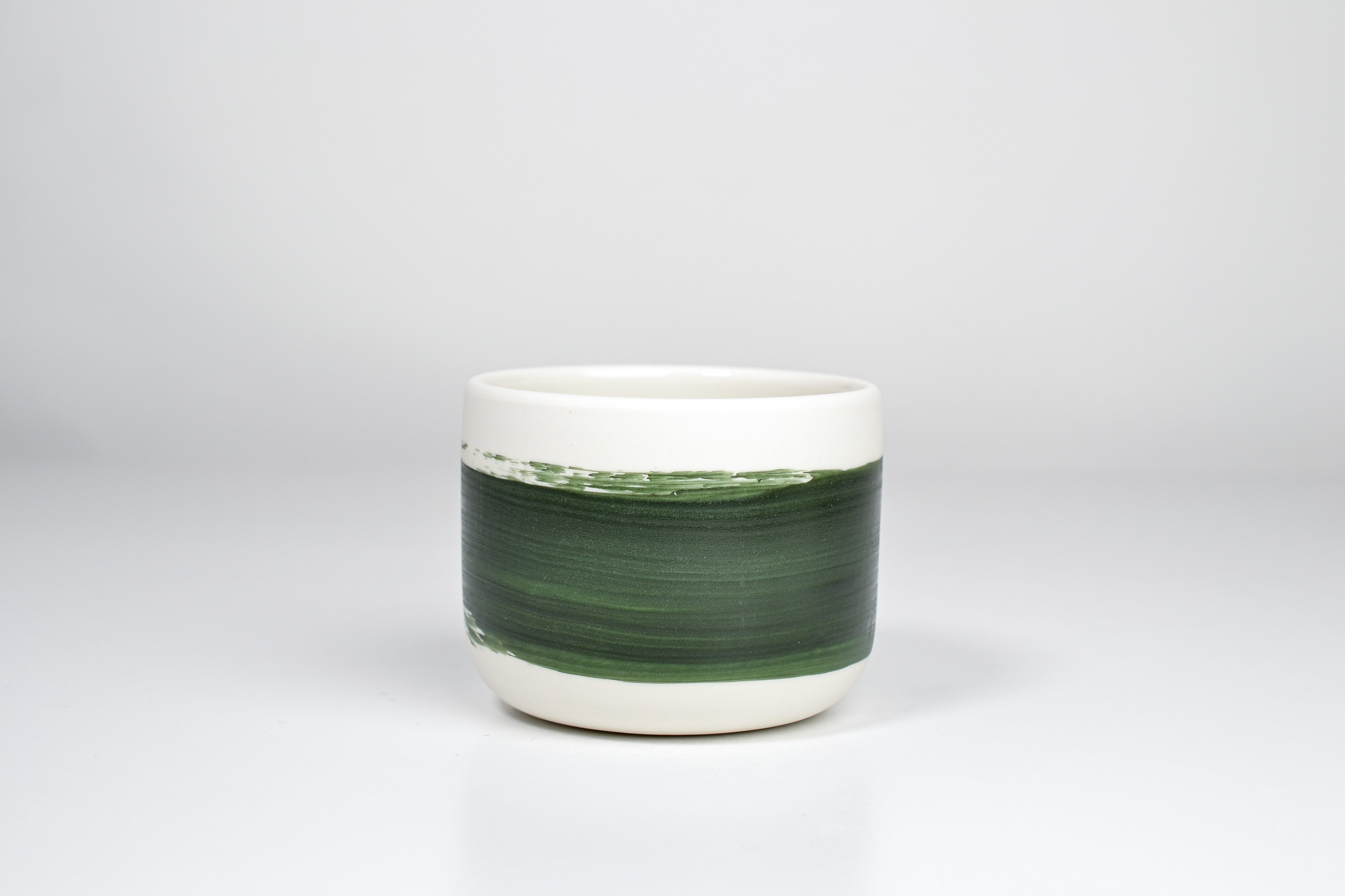 Simple cup, green line, 200ml