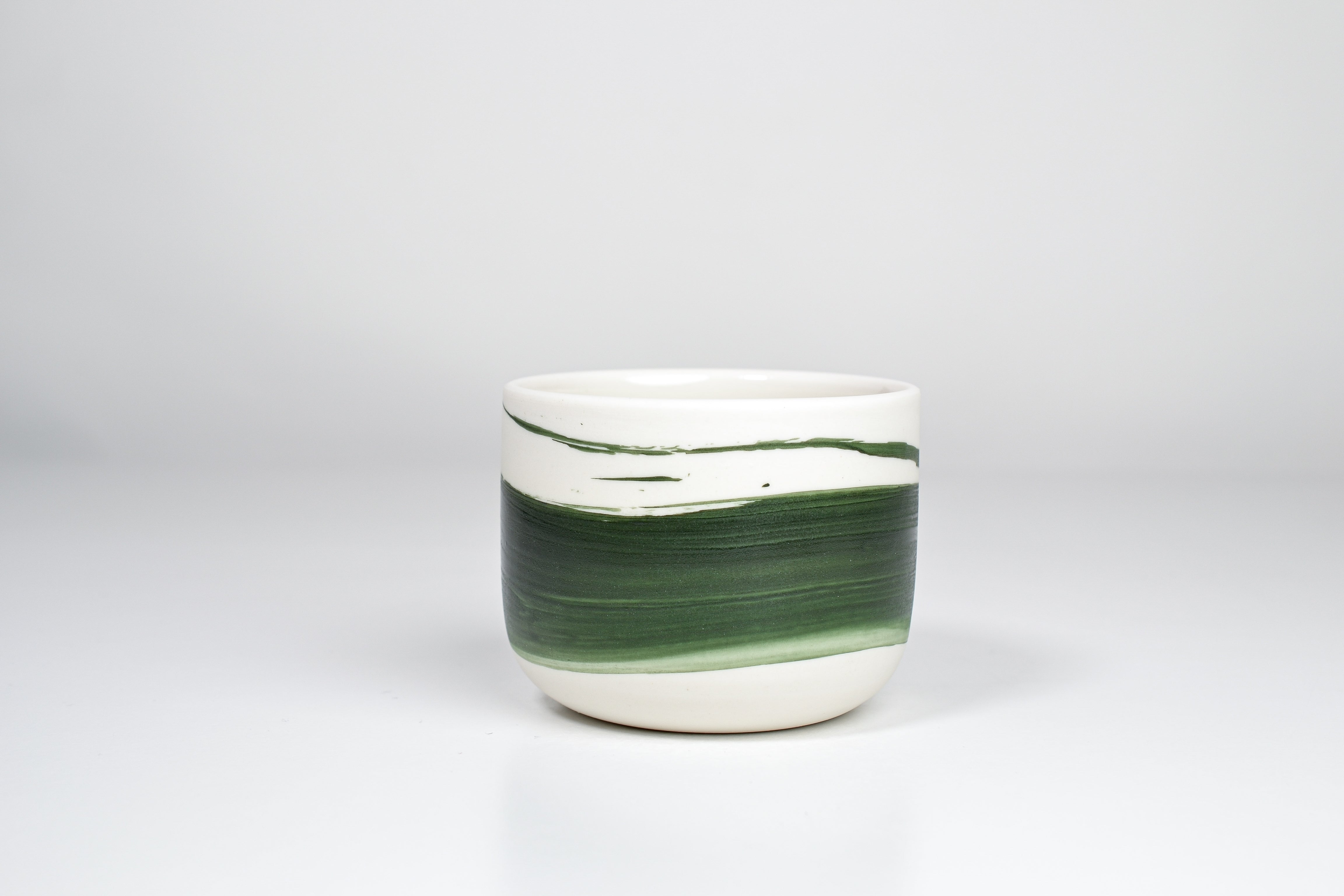 Simple cup, green line, 200ml