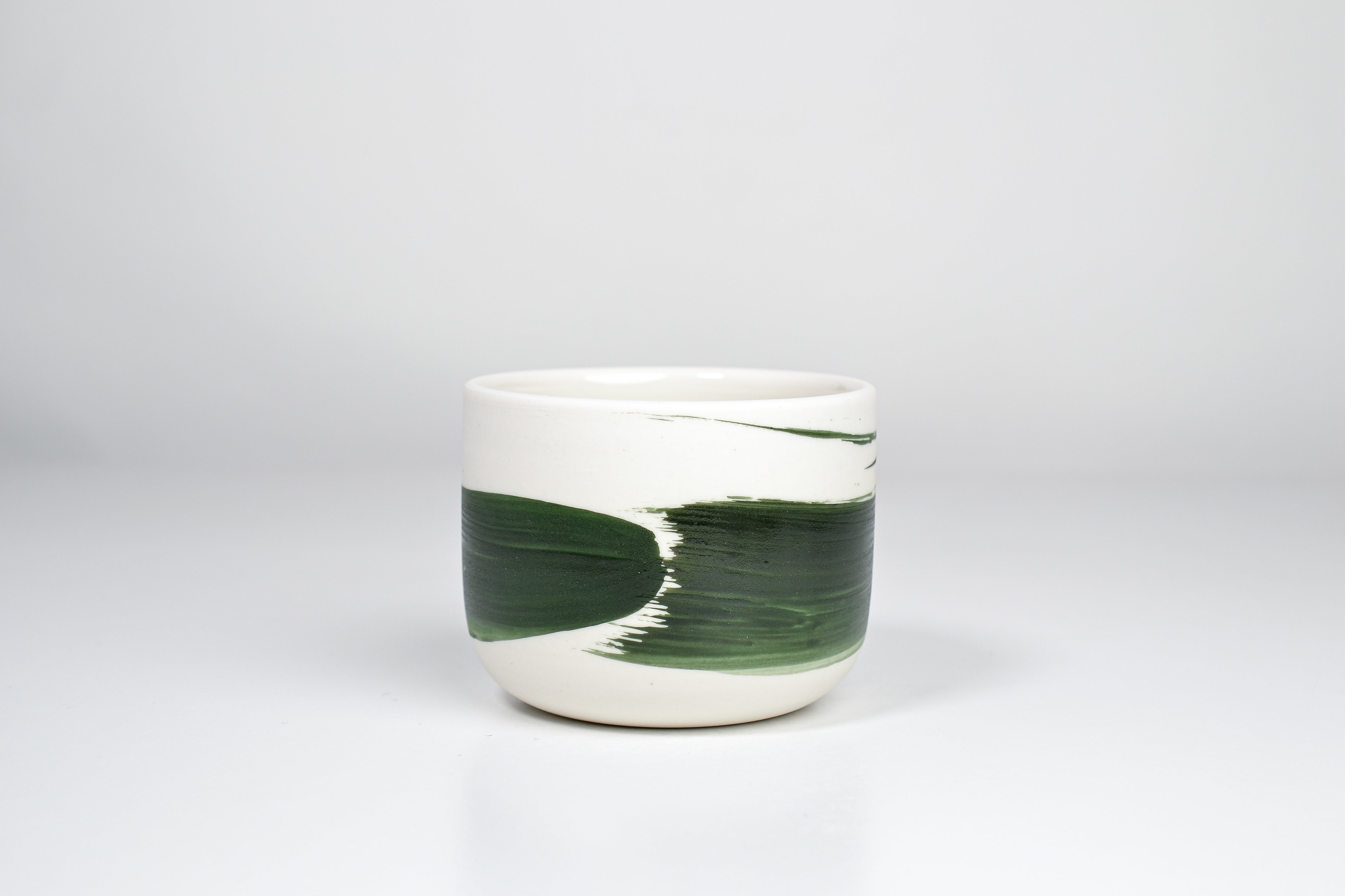 Simple cup, green line, 200ml