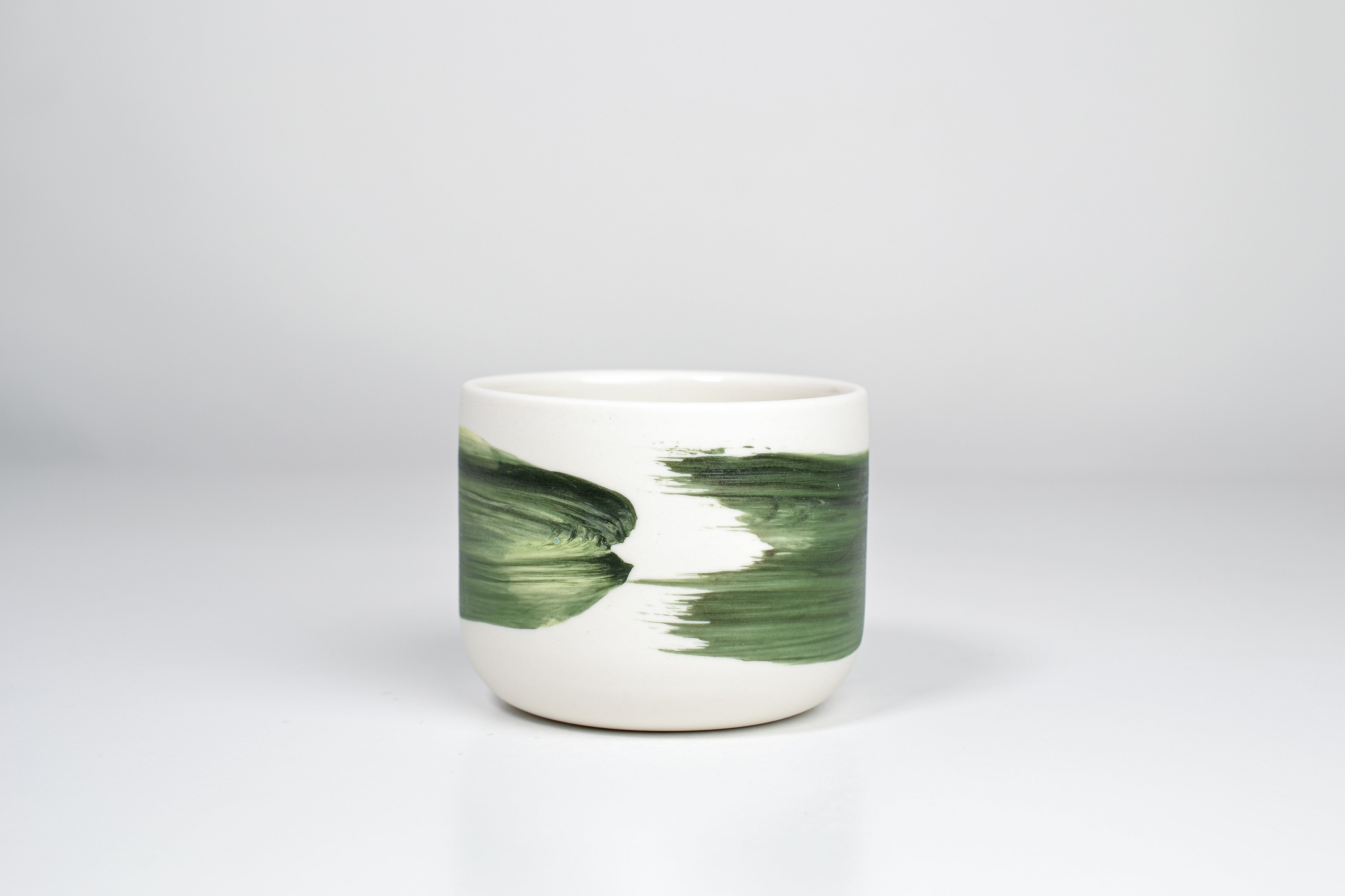 Simple cup, green line, 200ml