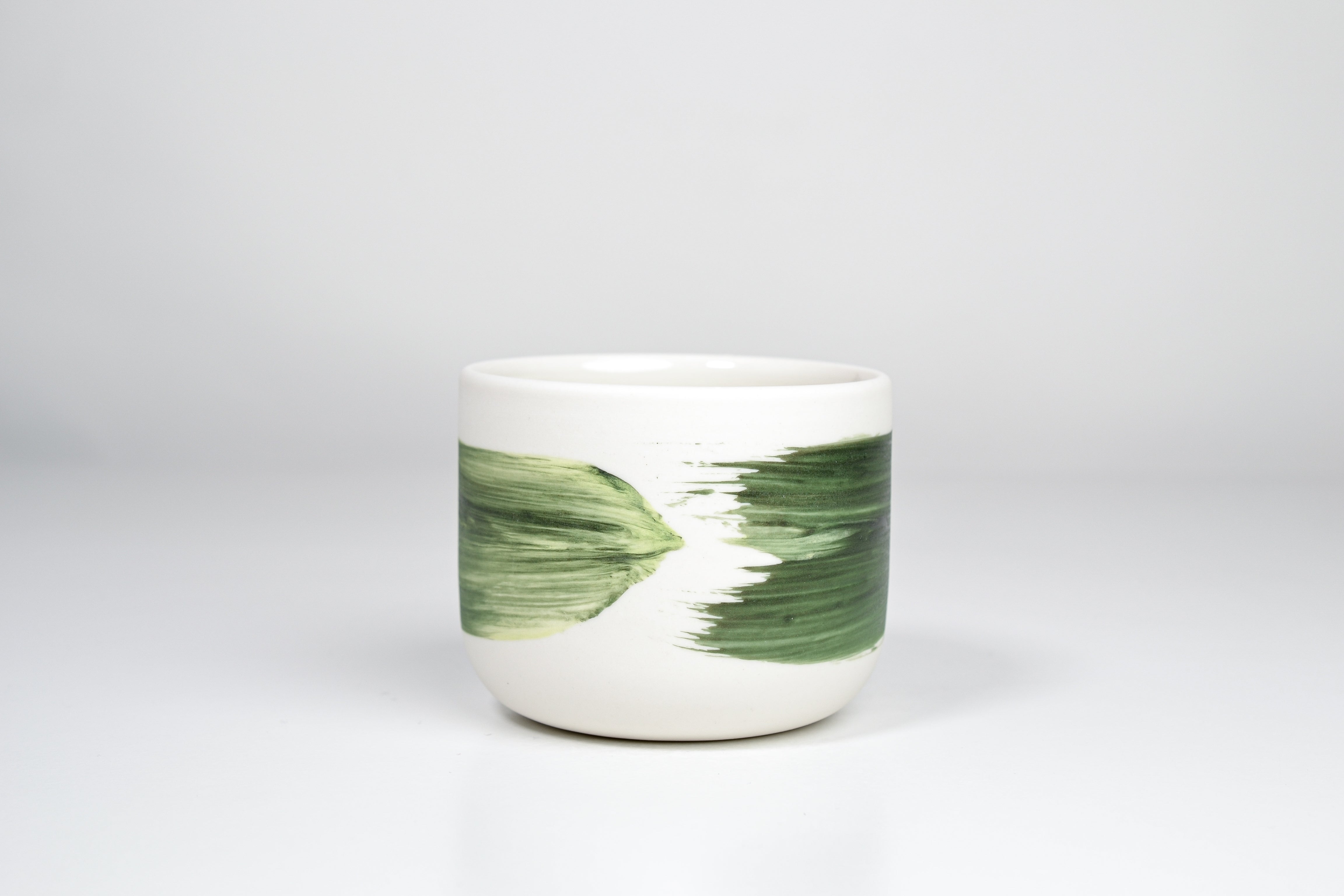 Simple cup, green line, 200ml