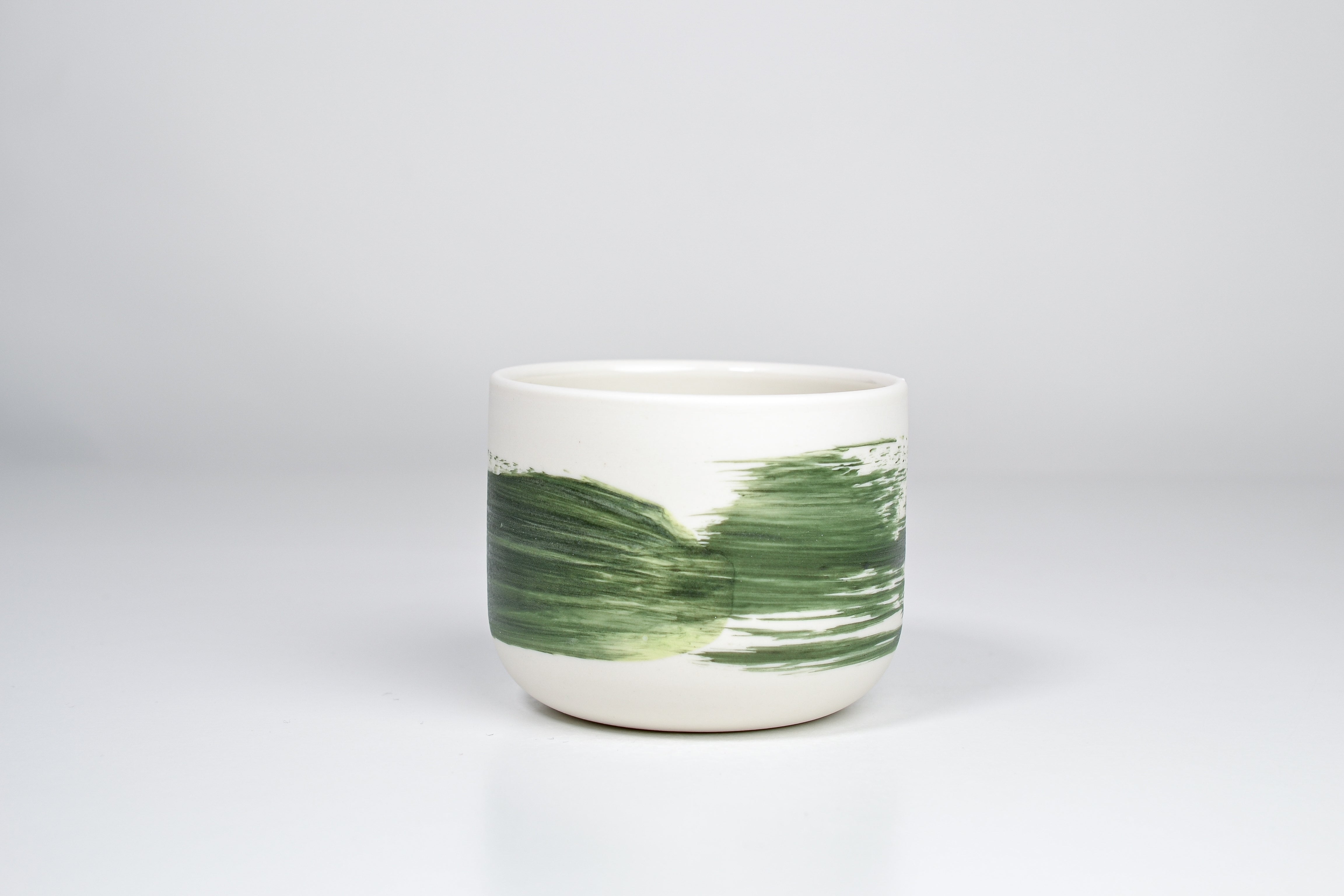 Simple cup, green line, 200ml