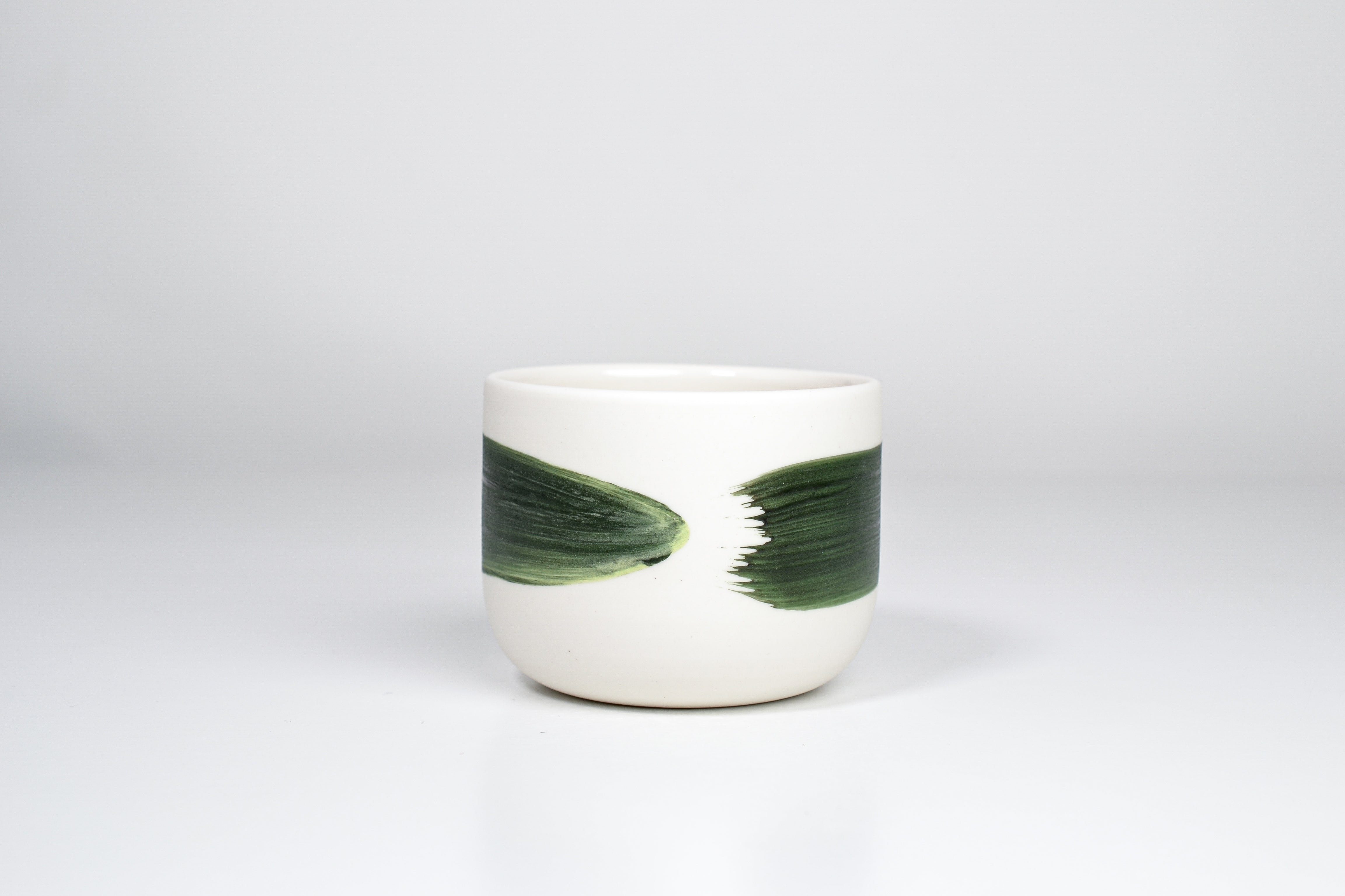 Simple cup, green line, 200ml