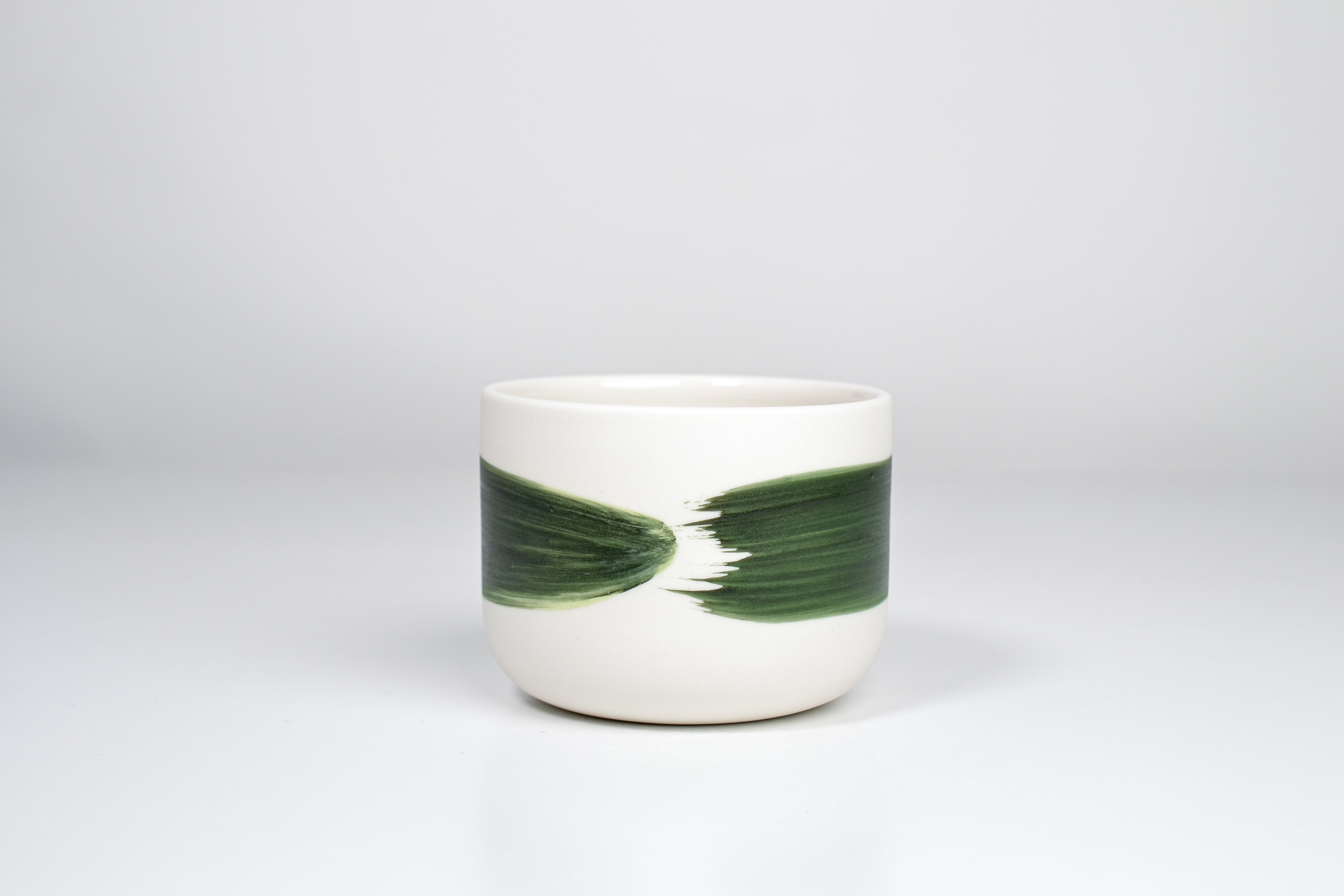 Simple cup, green line, 200ml