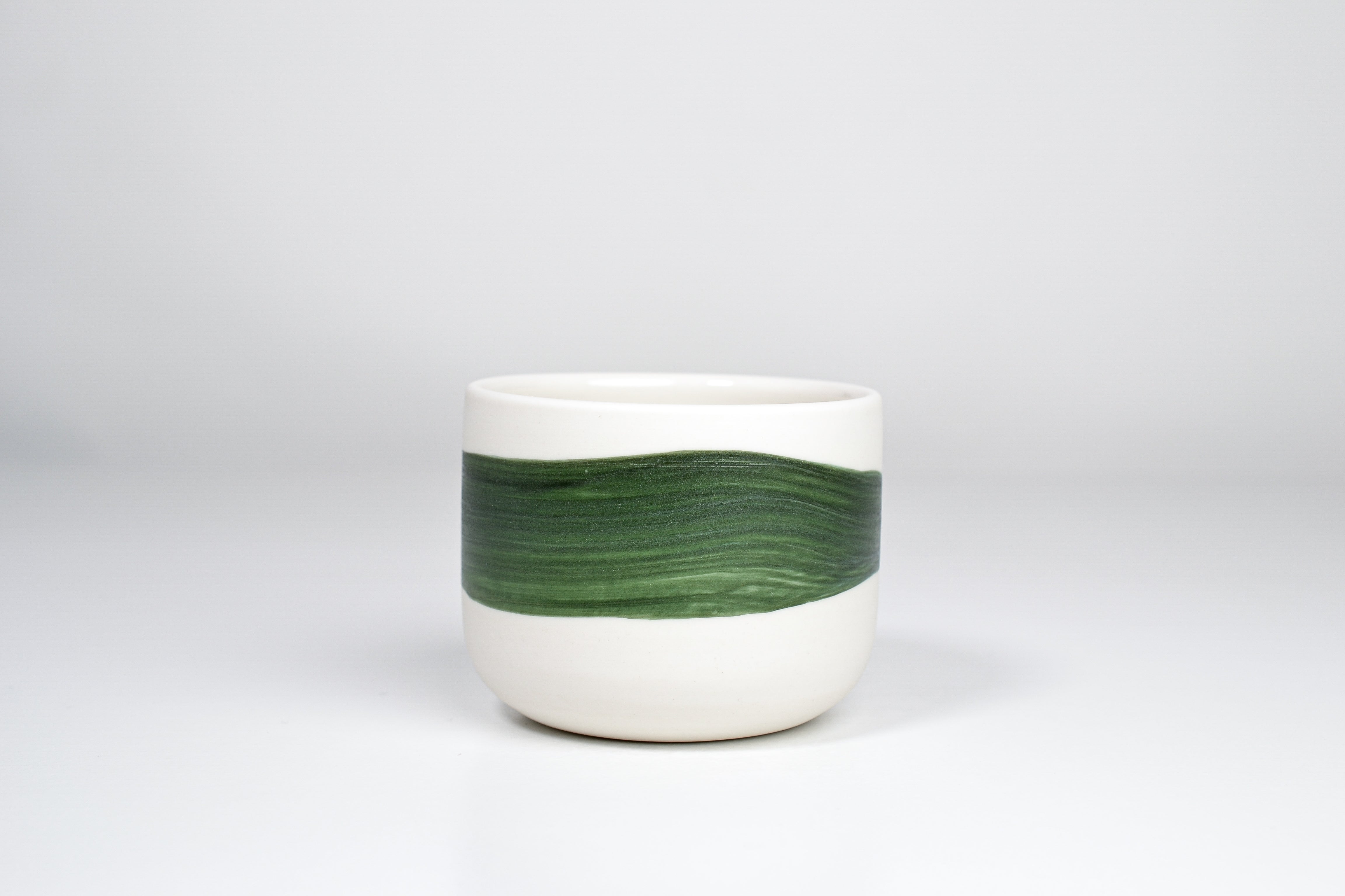 Simple cup, green line, 200ml