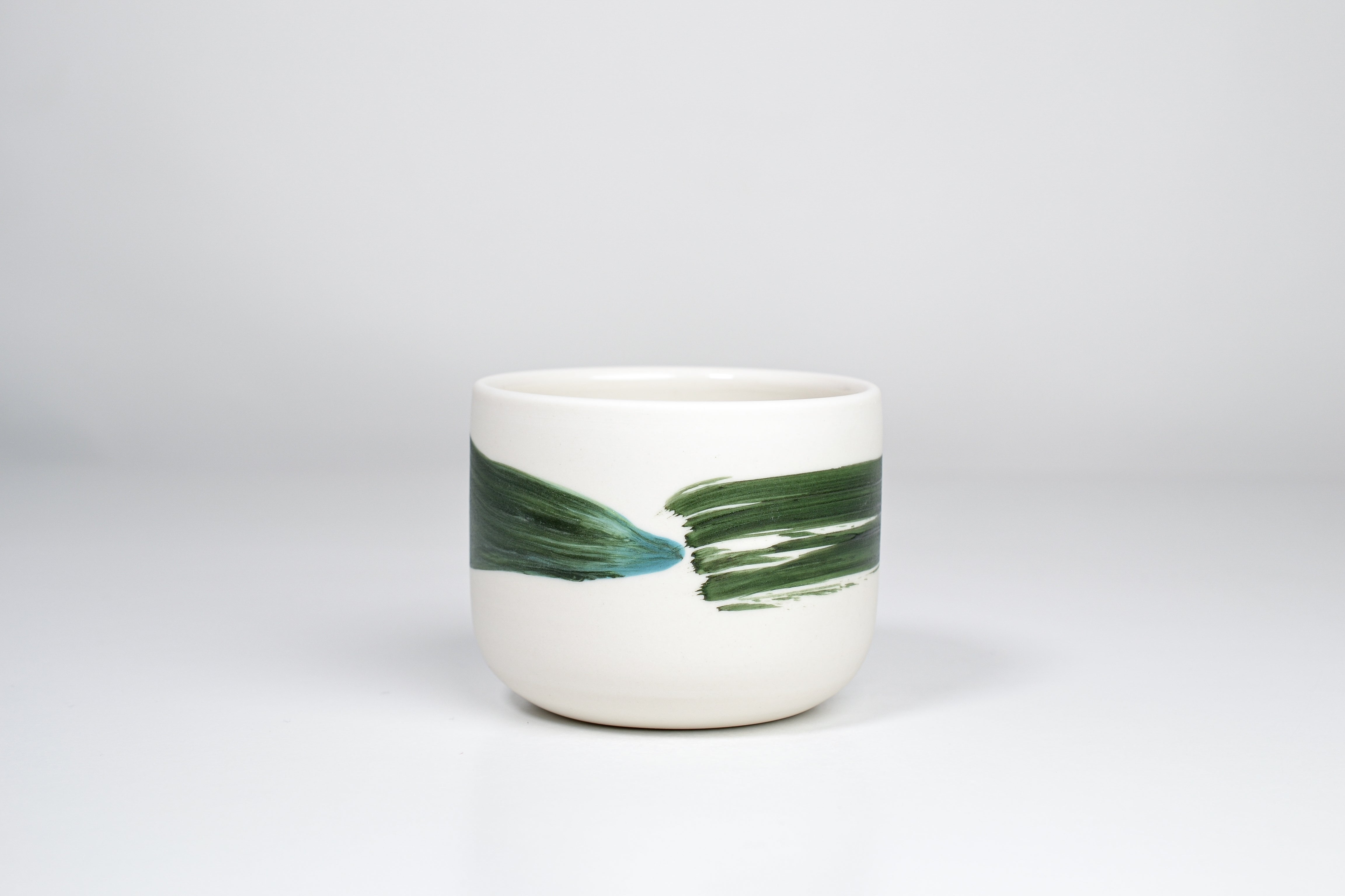 Simple cup, green line, 200ml