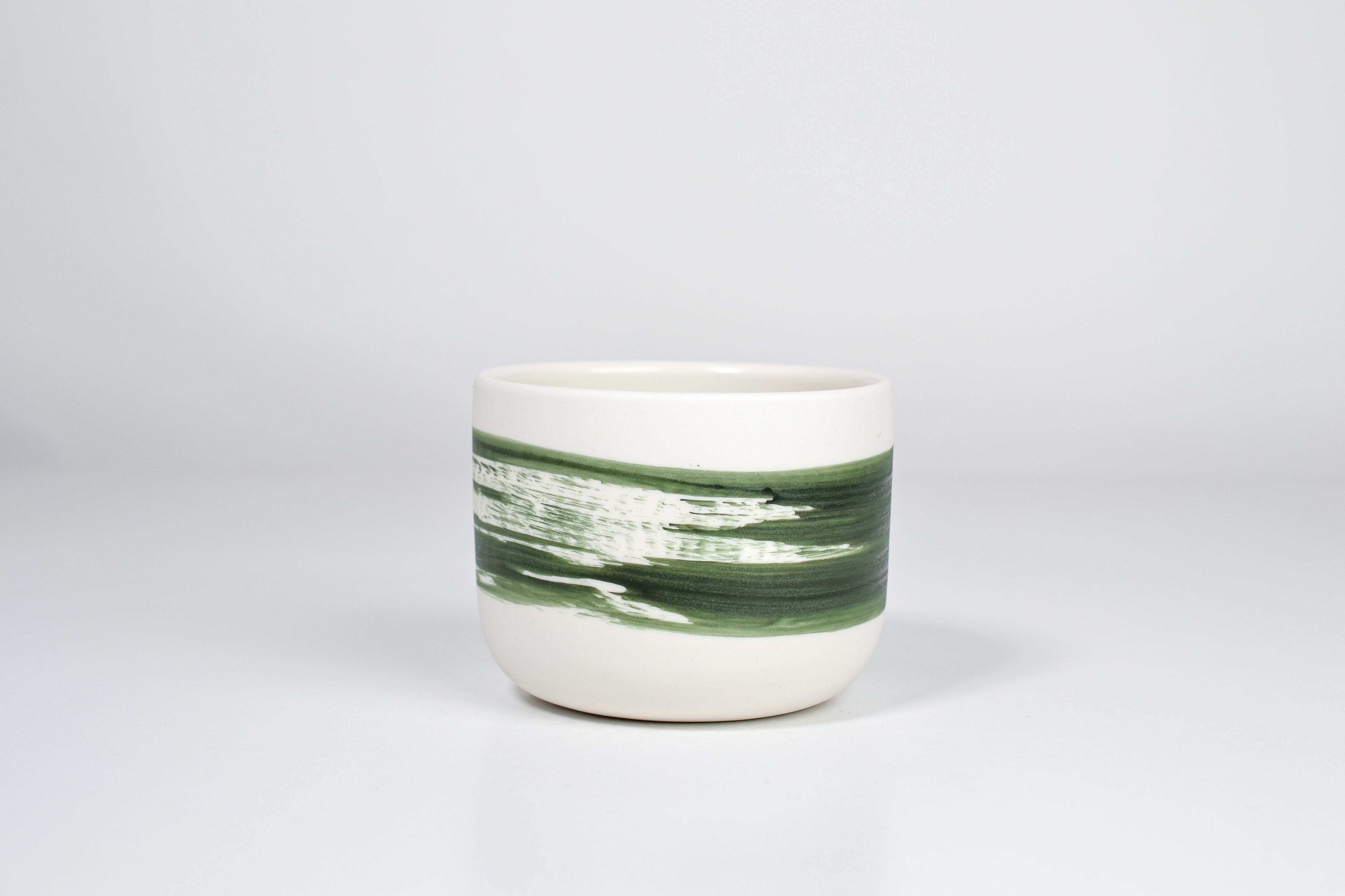 Simple cup, green line, 200ml