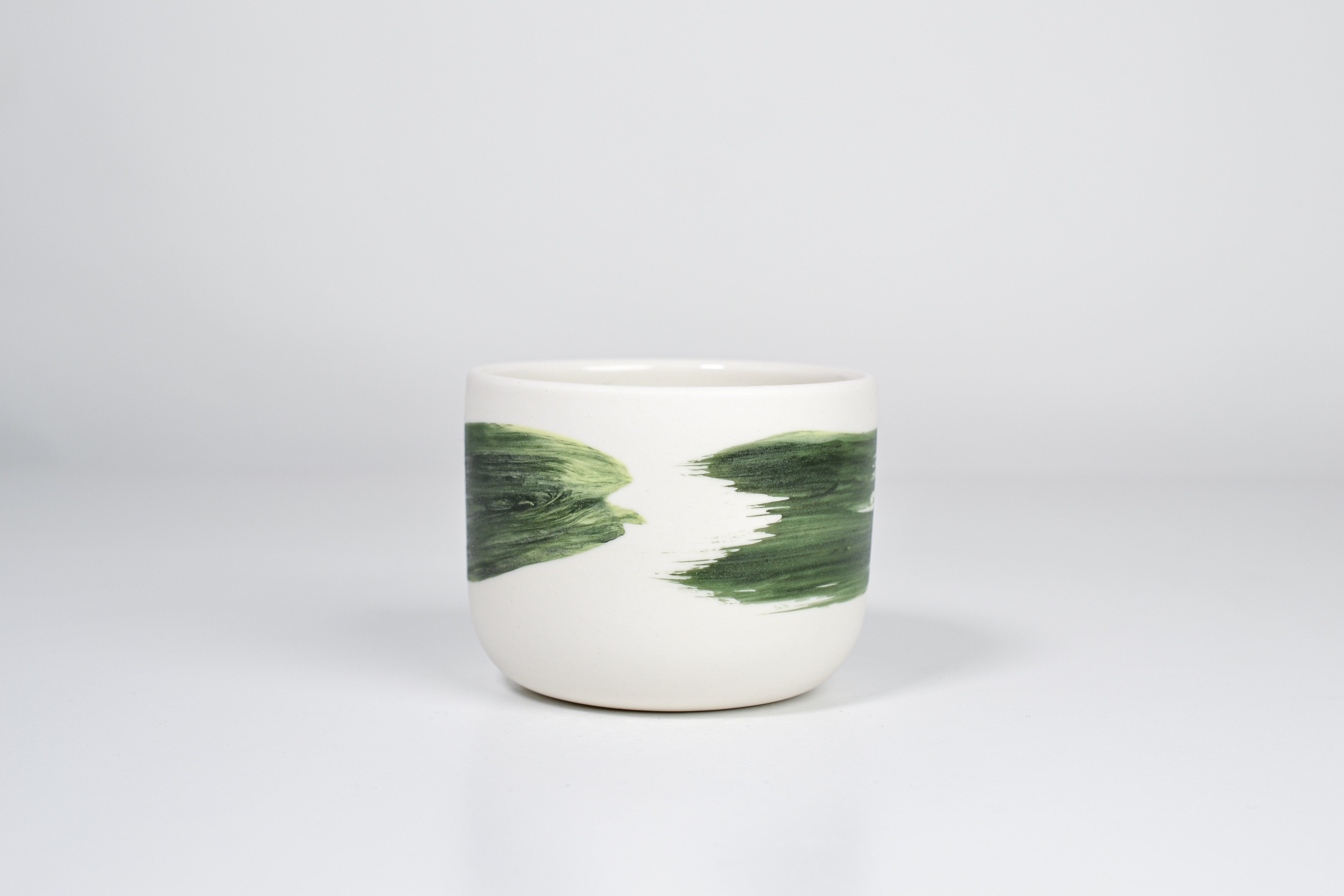 Simple cup, green line, 200ml