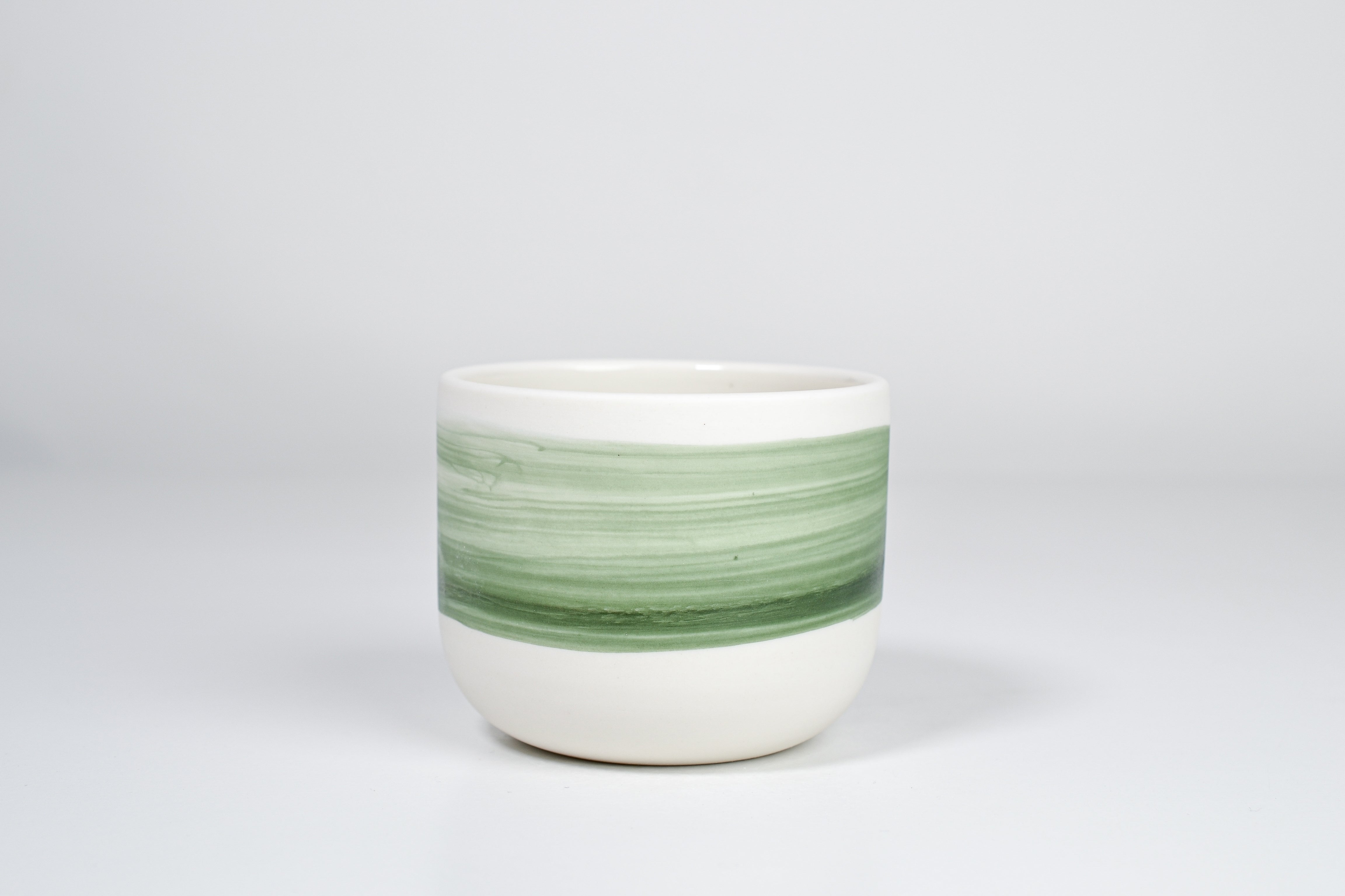 Simple cup, green line, 200ml