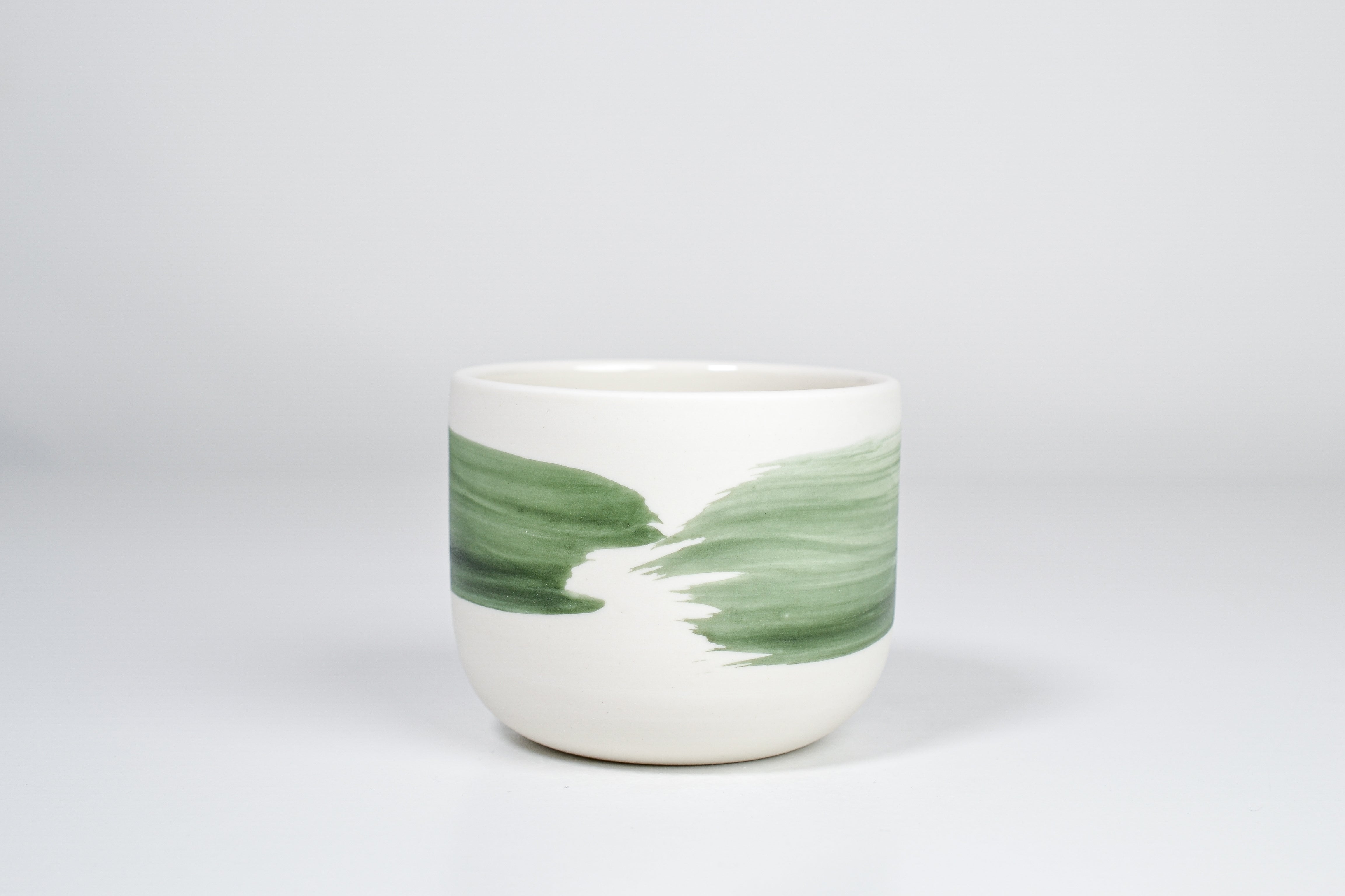 Simple cup, green line, 200ml