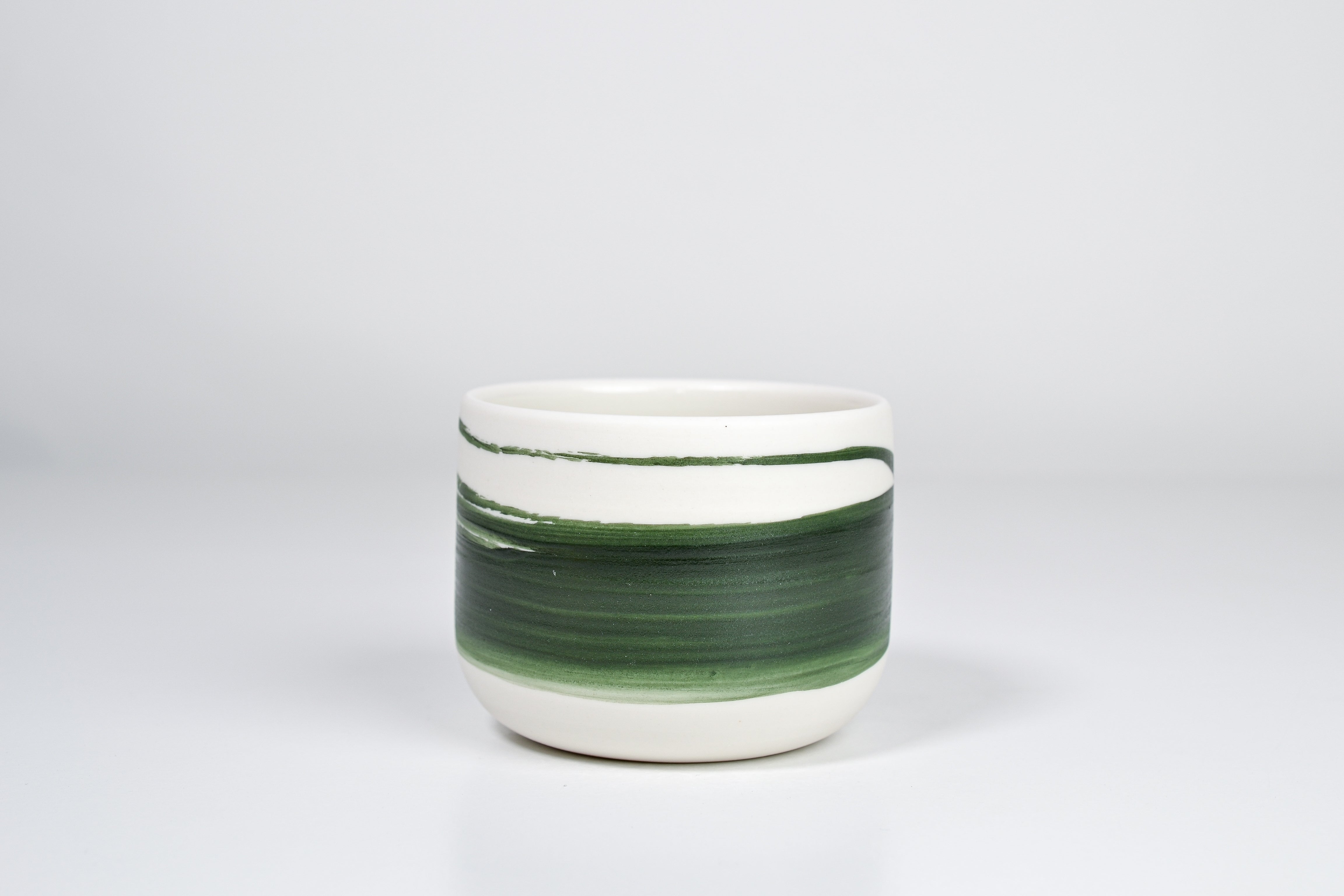 Simple cup, green line, 200ml