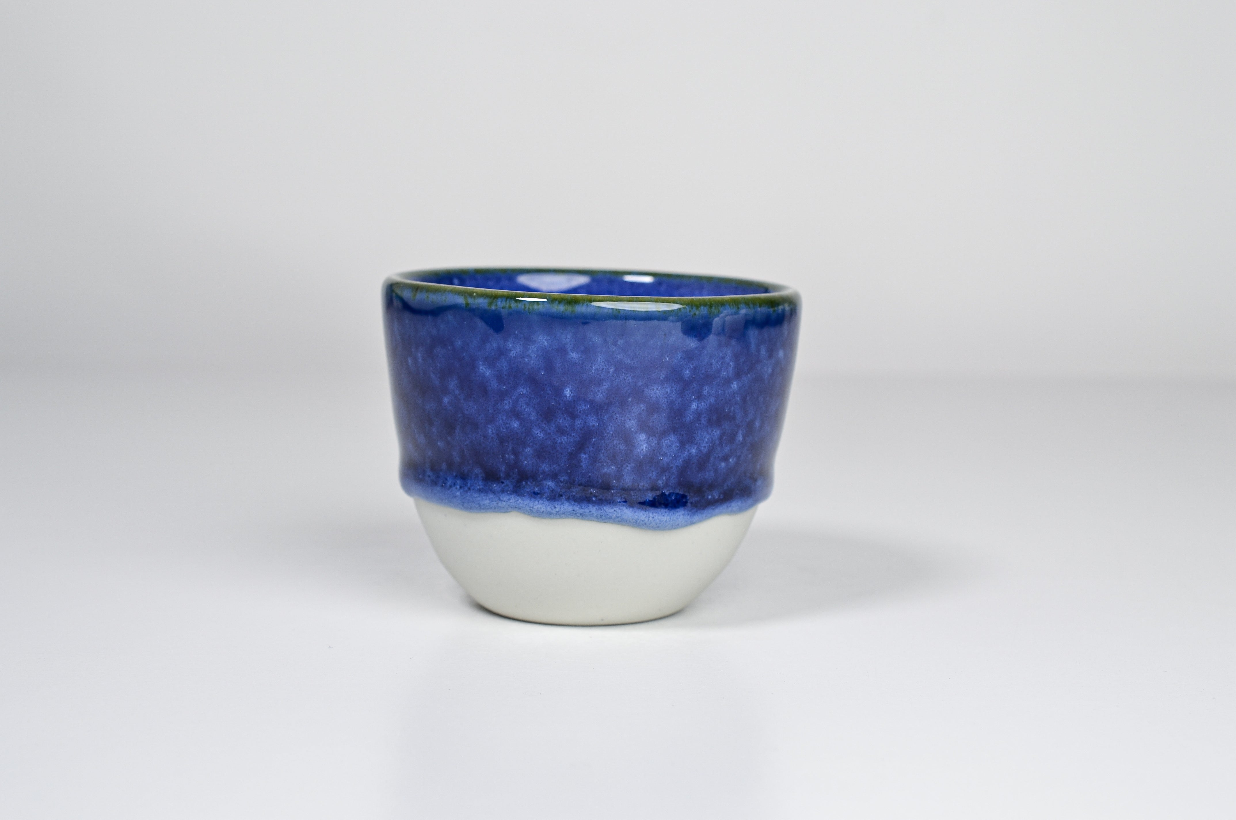 Simple blue cup with dripping glaze- 200ml