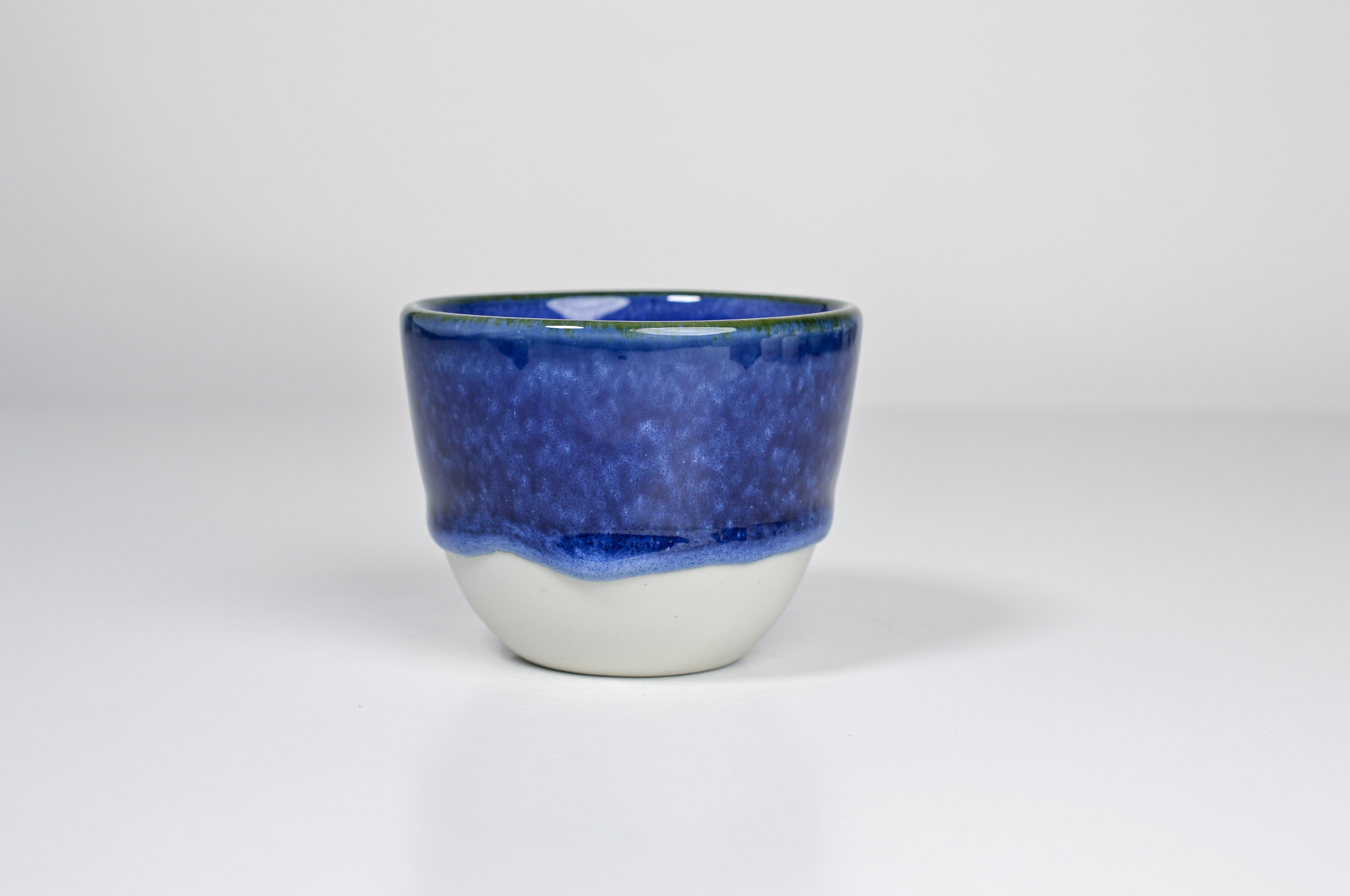 Simple blue cup with dripping glaze- 200ml