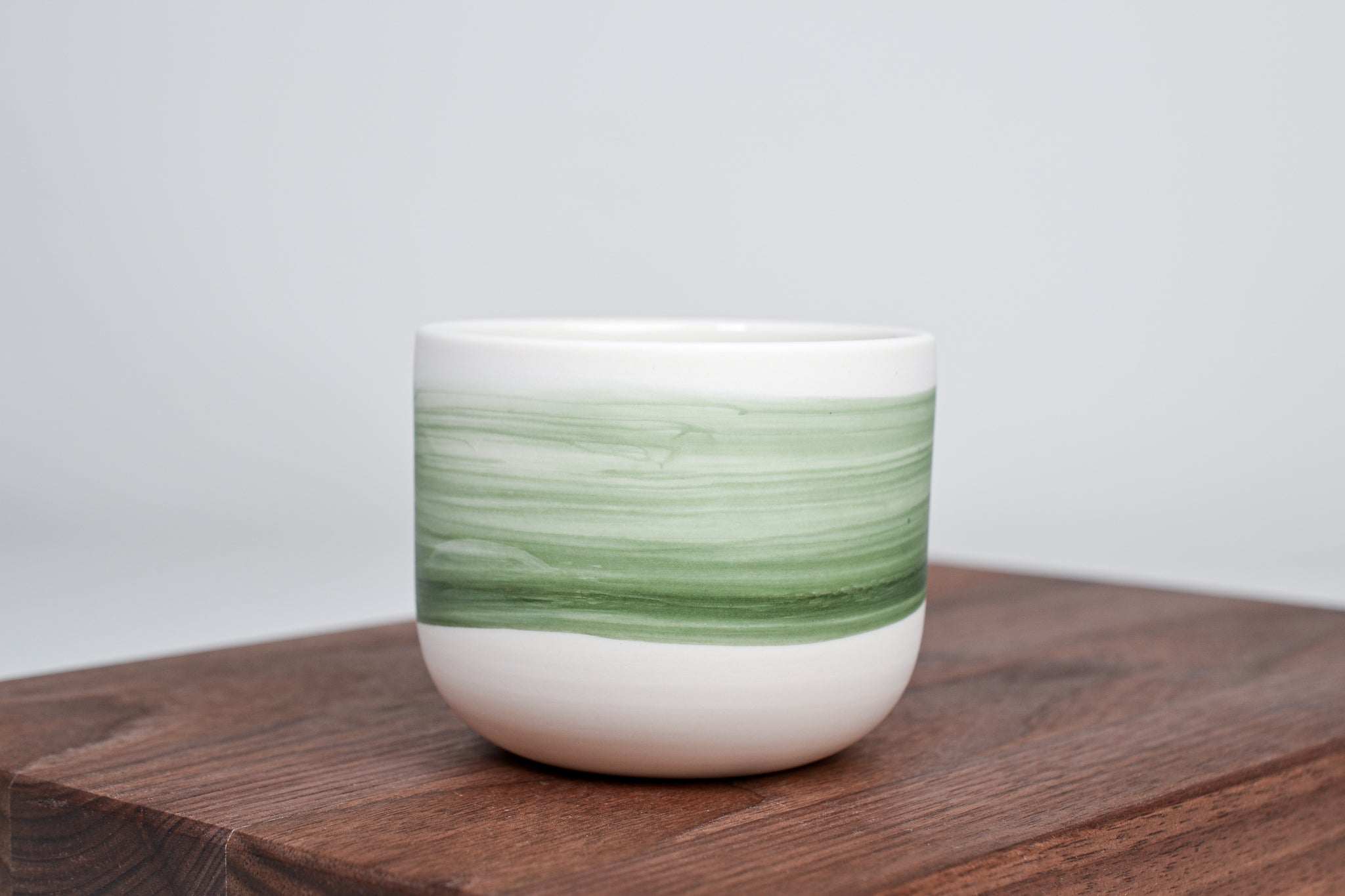 Simple cup, green line, 200ml