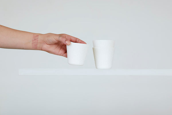 Fiber porcelain cup