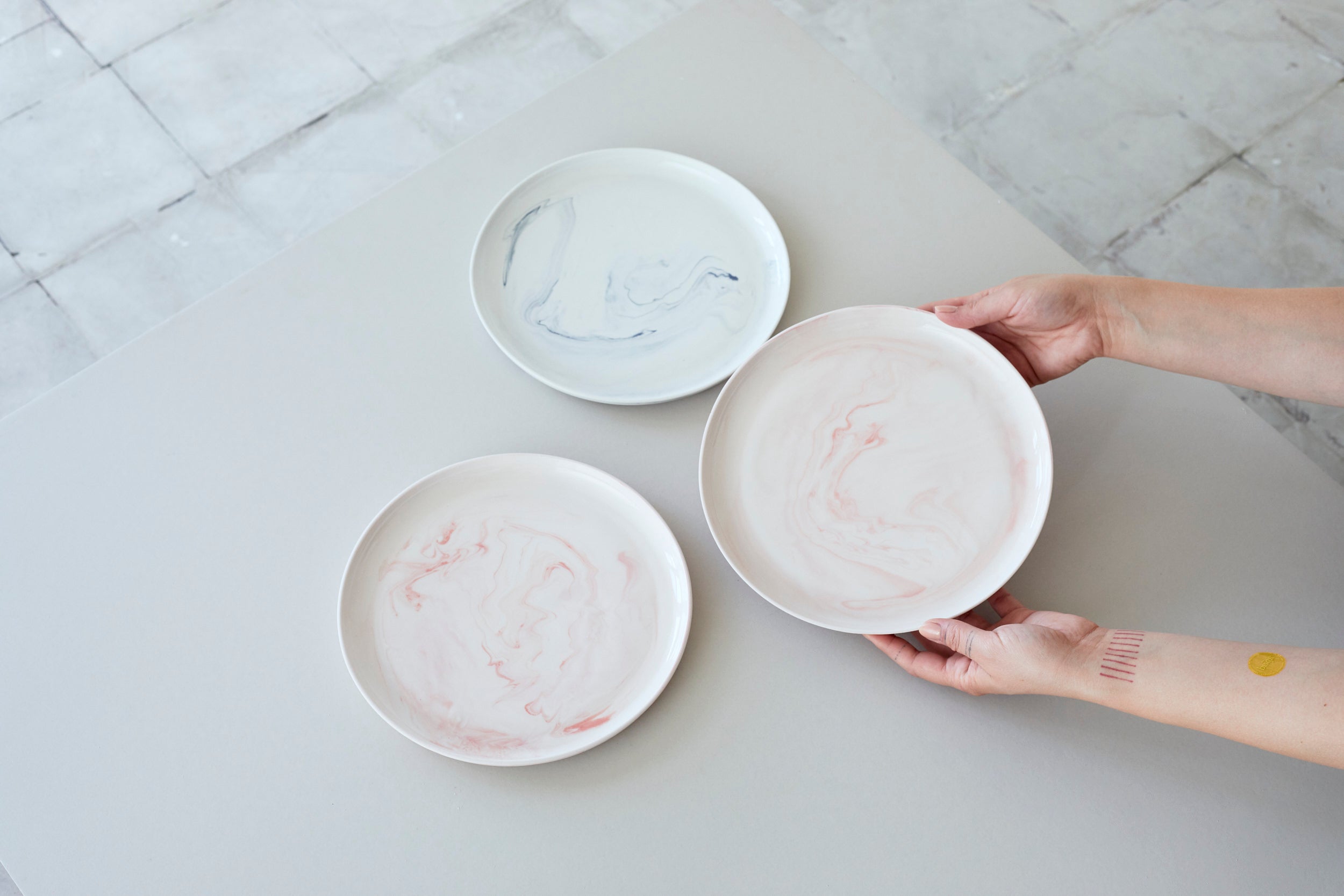 Porcelain marble plate