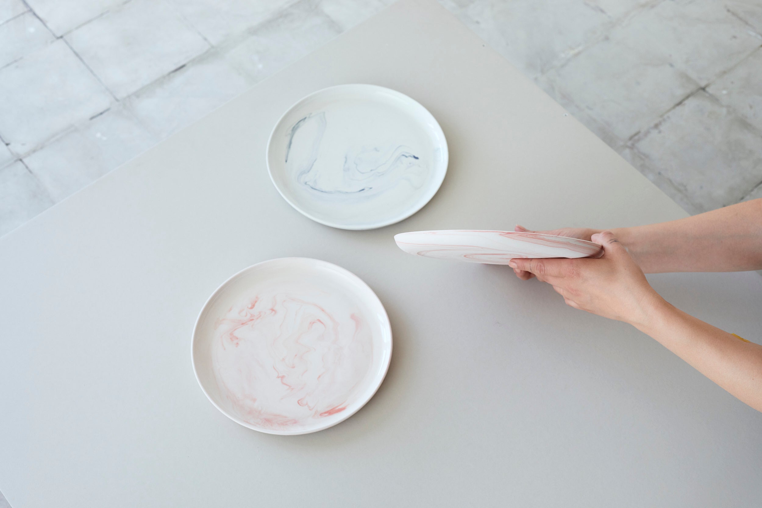 Porcelain marble plate